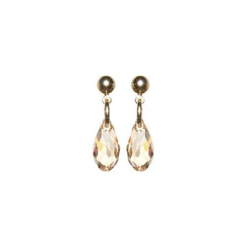 Golden Crystal Drop Earrings