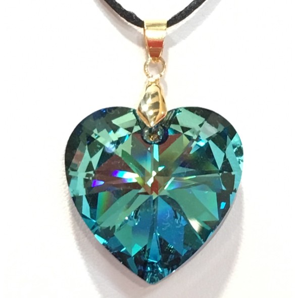 Blue Ocean Heart Pendant SM