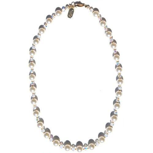 Collier Perle Blanche de Cristal Nacré The First