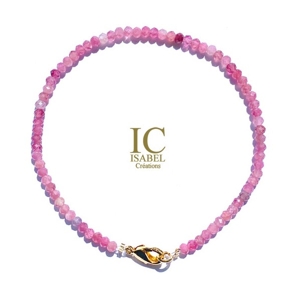 Bracelet Tourmaline rose pierres très fines