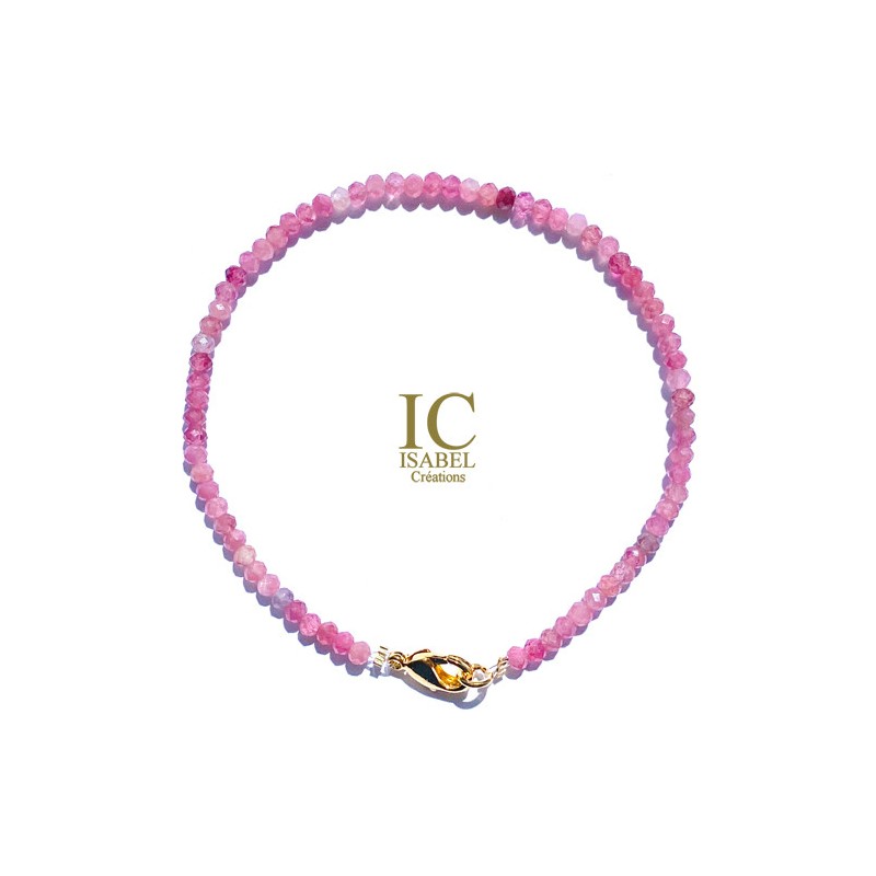 Bracelet Tourmaline rose pierres très fines