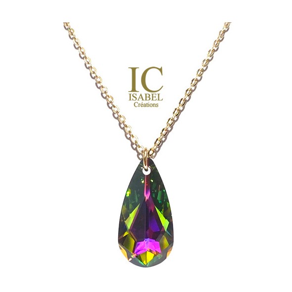 Collier Goutte Arc en Ciel