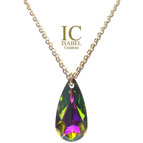 Collier Goutte Arc en Ciel