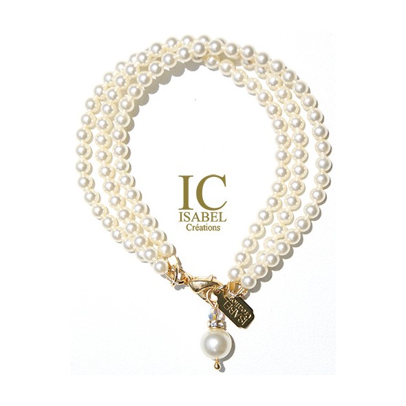 Cream Pearl Crystal 3 Bracelets