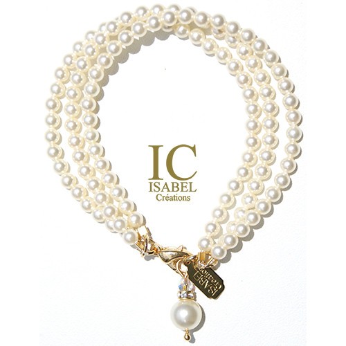 Cream Pearl Crystal 3 Bracelets