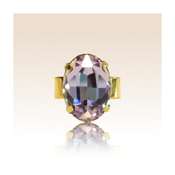 Bague Cabochon Ovale Cristal Light Vitrail