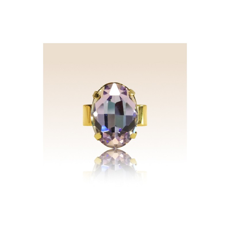 Bague Cabochon Ovale Cristal Light Vitrail