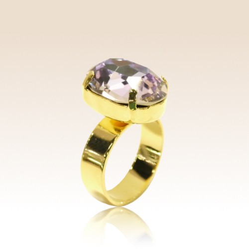 Bague Cabochon Ovale Cristal Light Vitrail