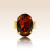 Bague Cabochon Ovale Cristal Rouge