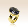 Bague Cabochon Ovale Cristal Tanzanie