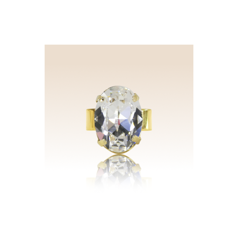 Bague Cabochon Ovale Cristal