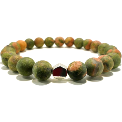 Bracelet Unakite Mat Homme