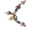 Pink and Bronze Pearl Crystal Bracelet