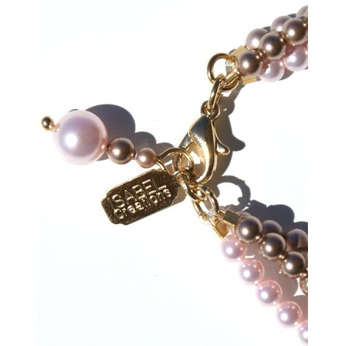 Pink Bronze Champagne Pearl Crystal 3 Bracelets