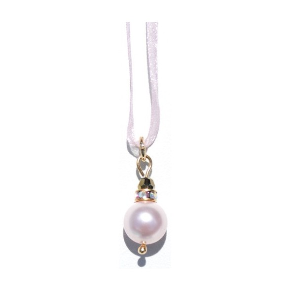 Crystal Pink Pearl Pendant