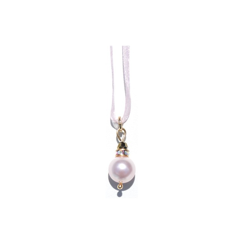 Crystal Pink Pearl Pendant