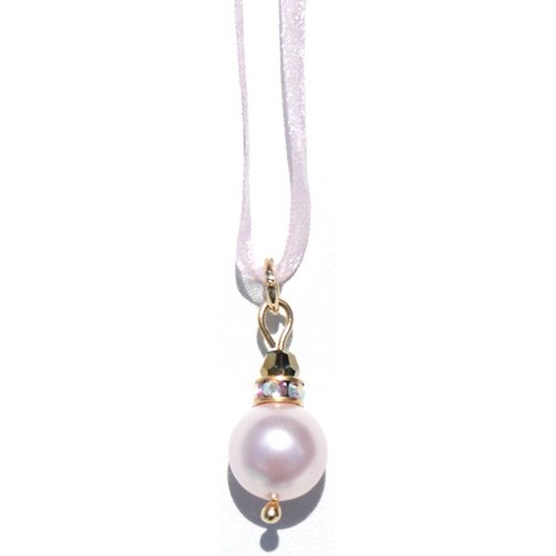 Crystal Pink Pearl Pendant