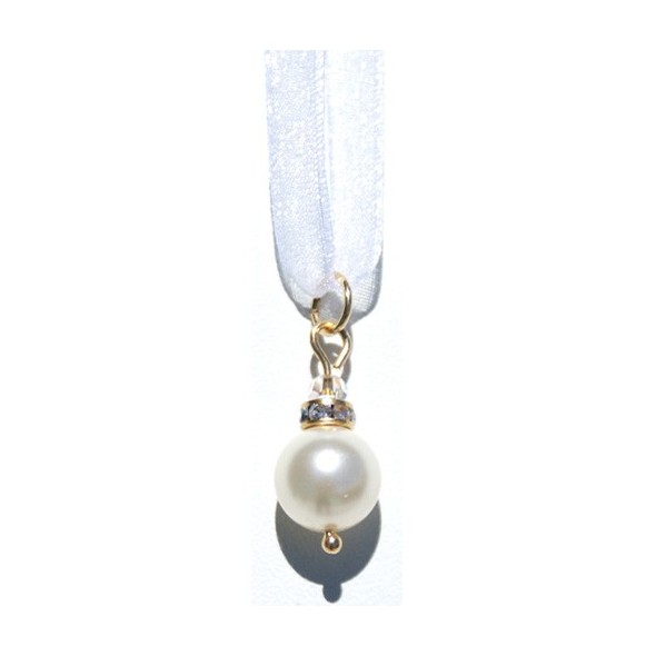 Pendentif Perle Blanche de Cristal Nacré